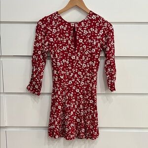 Privacy Please red floral mini dress size XS